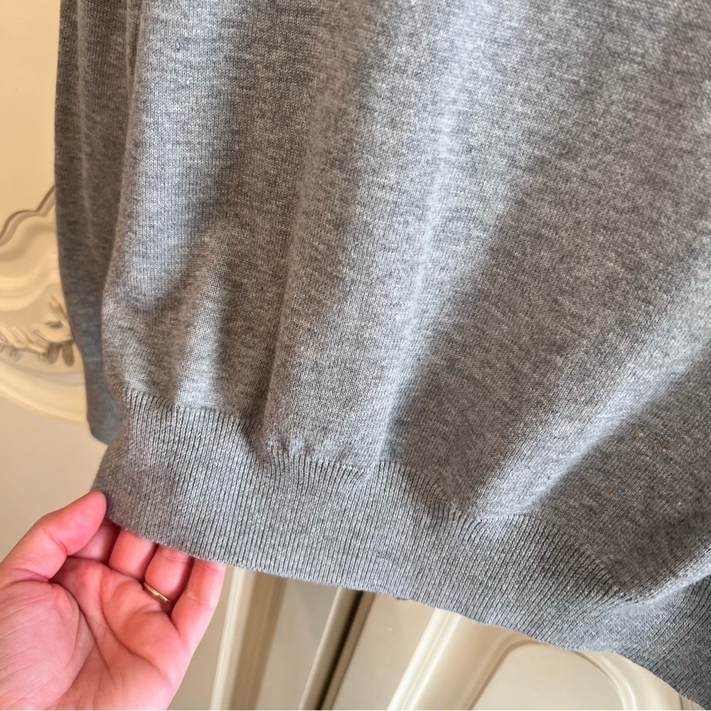 Joseph A. Bank Pima Cotton Quarter Zip Business Casual Sweater, Gray, Medium - Picture 7 of 11